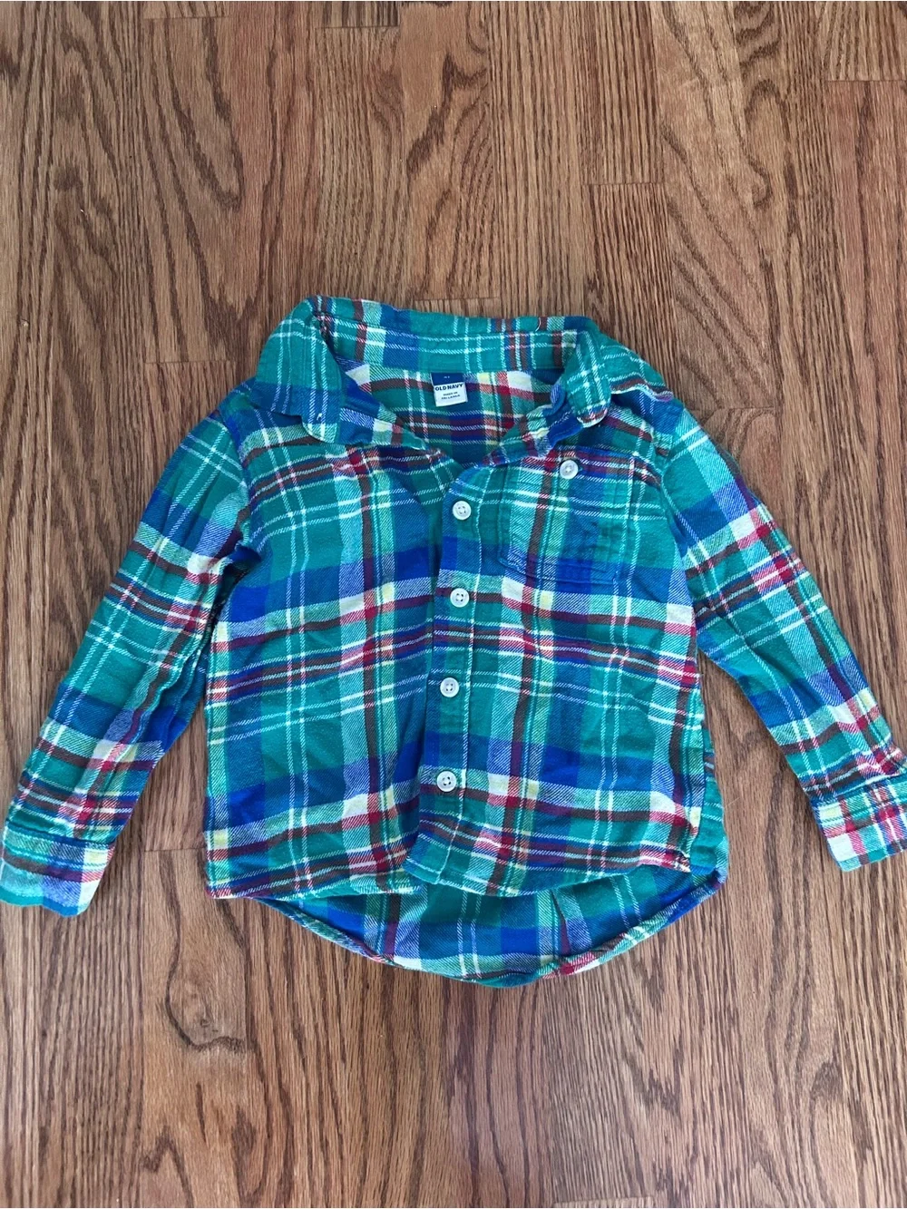 Old Navy Green & Blue Plaid Button-Down Shirt